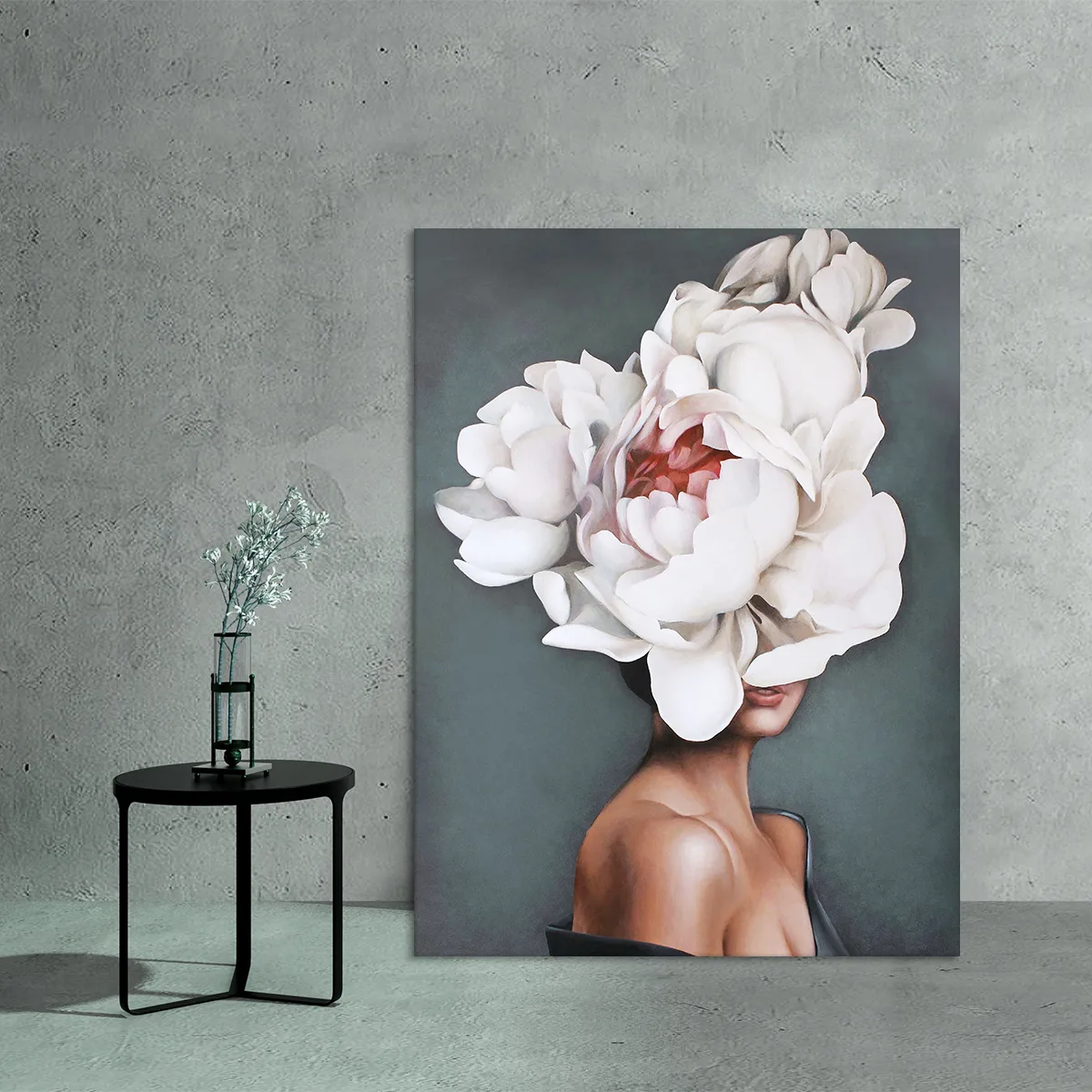 Tablou canvas girl with flowers — imaginea 3