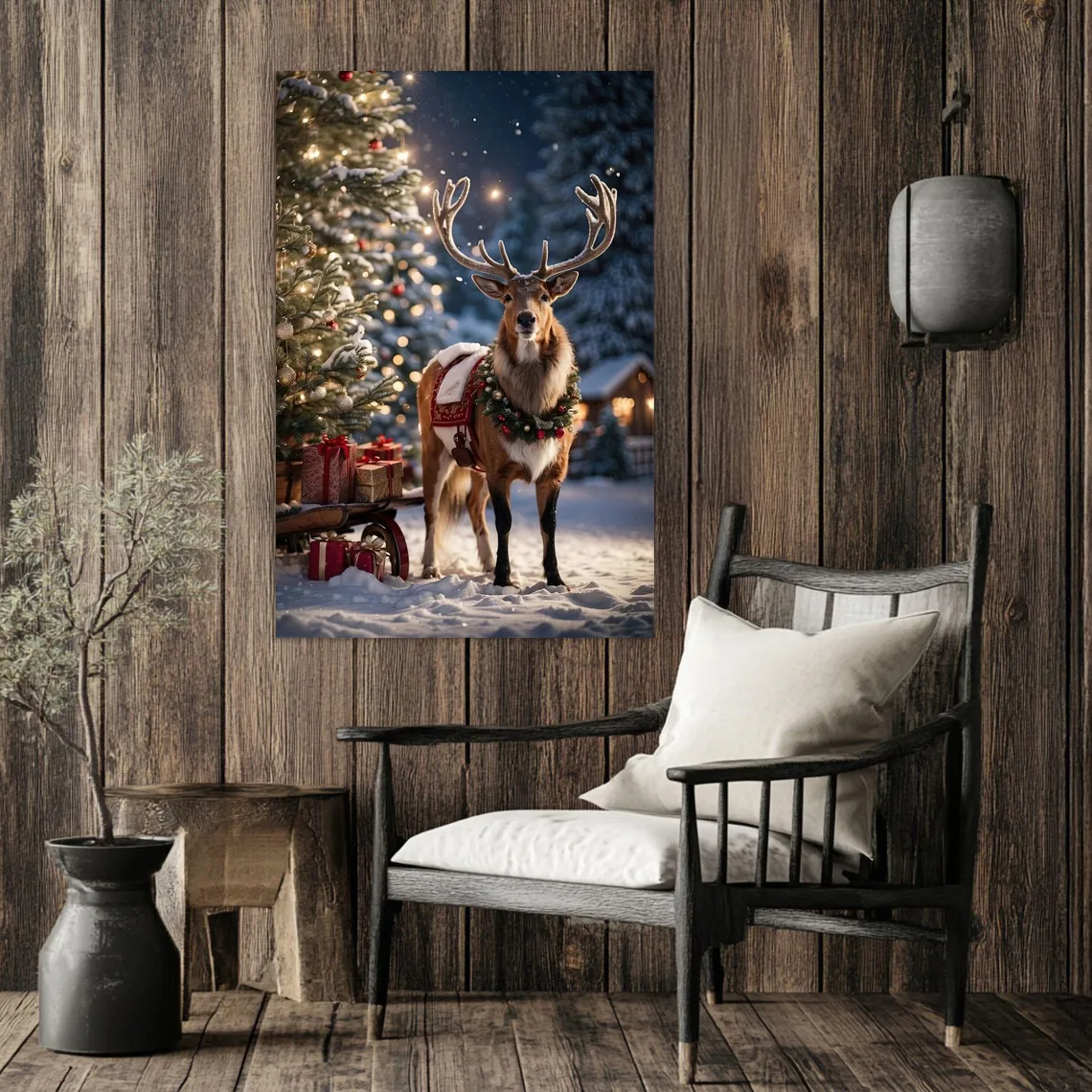 Tablou Canvas de Crăciun - Pas de ren — imaginea 3