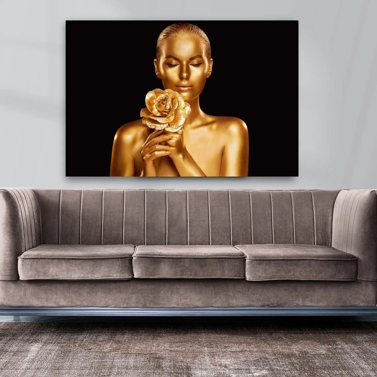 Tablou canvas pe panza femeie africana Golden Rose — imaginea 2