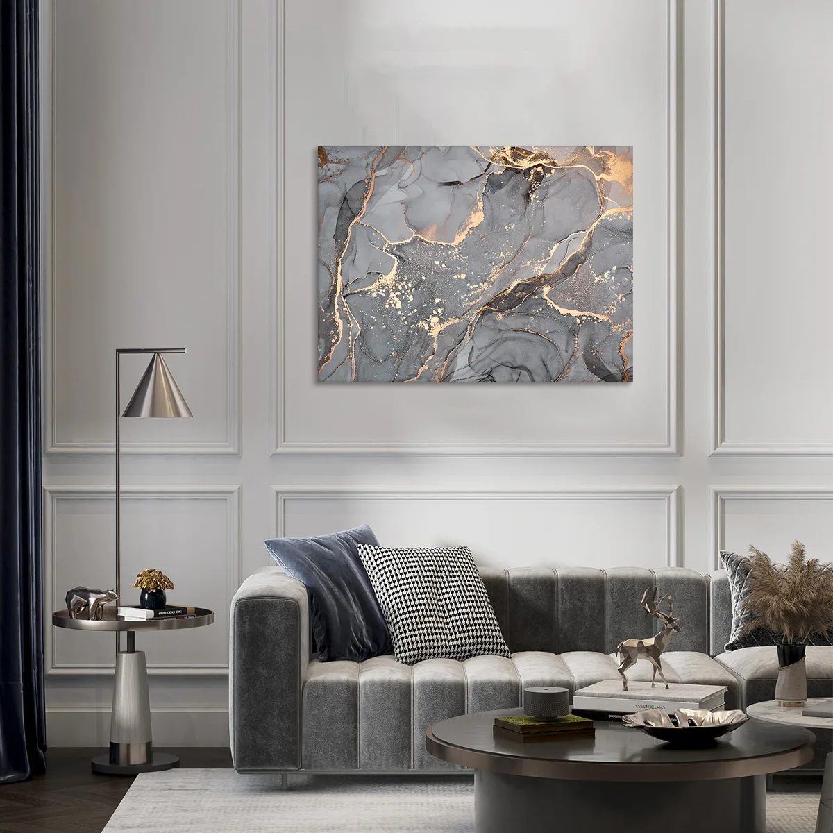 Tablou canvas gray and gold — imaginea 3