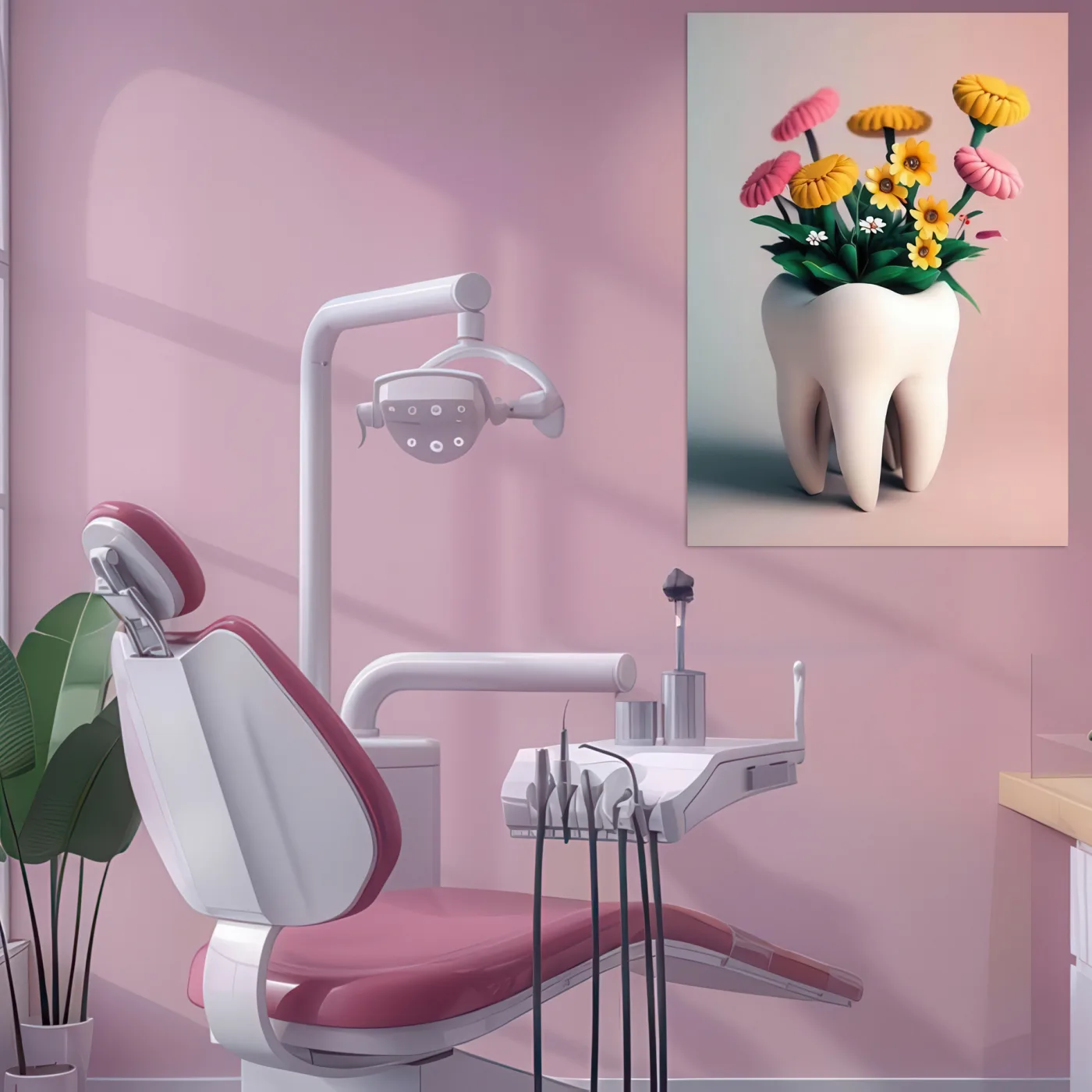 Tablou canvas Stomatologie Flori în dinți — imaginea 2