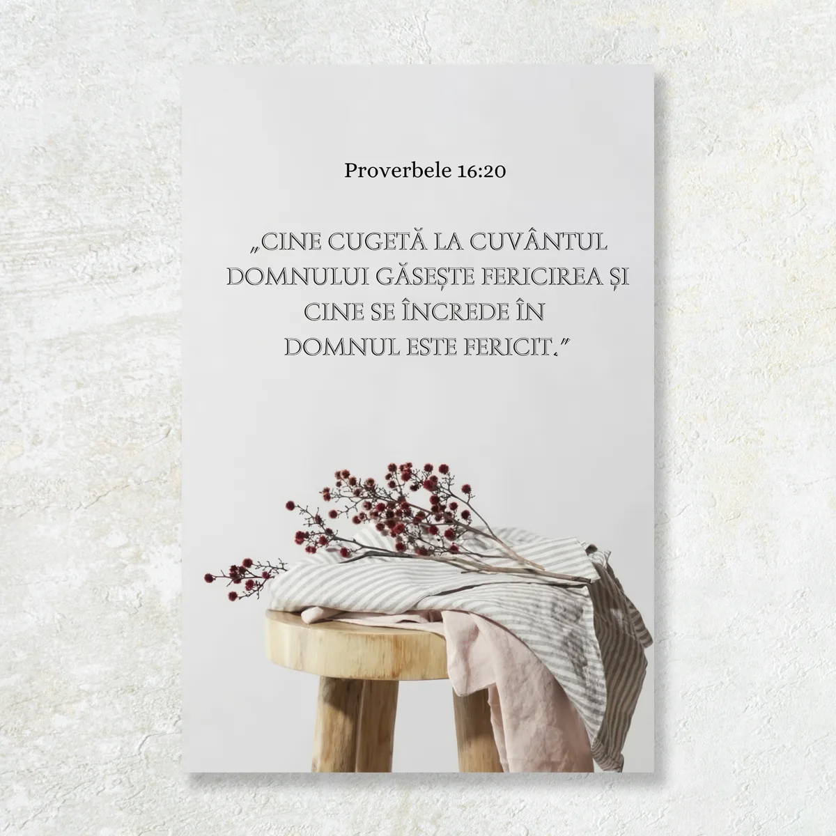 Tablou Canvas Versete biblice - Proverbele16:20