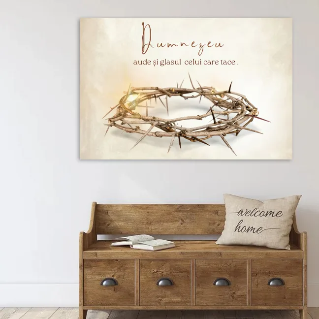 Tablou Canvas Versete biblice - Dumnezeu aude si glasul celu care tace — imaginea 3