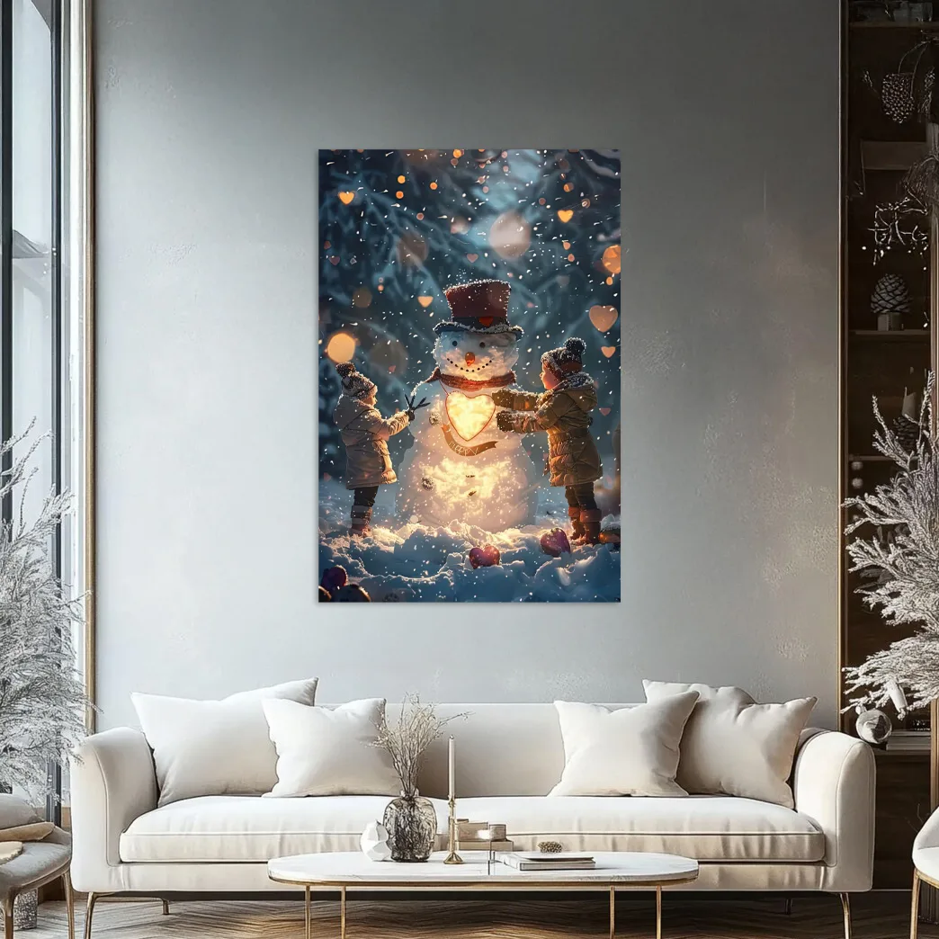 Tablou Canvas de Crăciun – Inimi fericite — imaginea 2