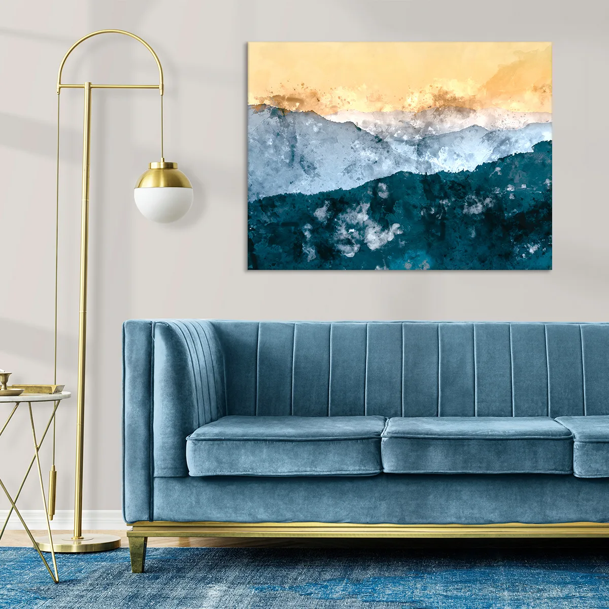 Tablou canvas blue and gold — imaginea 3