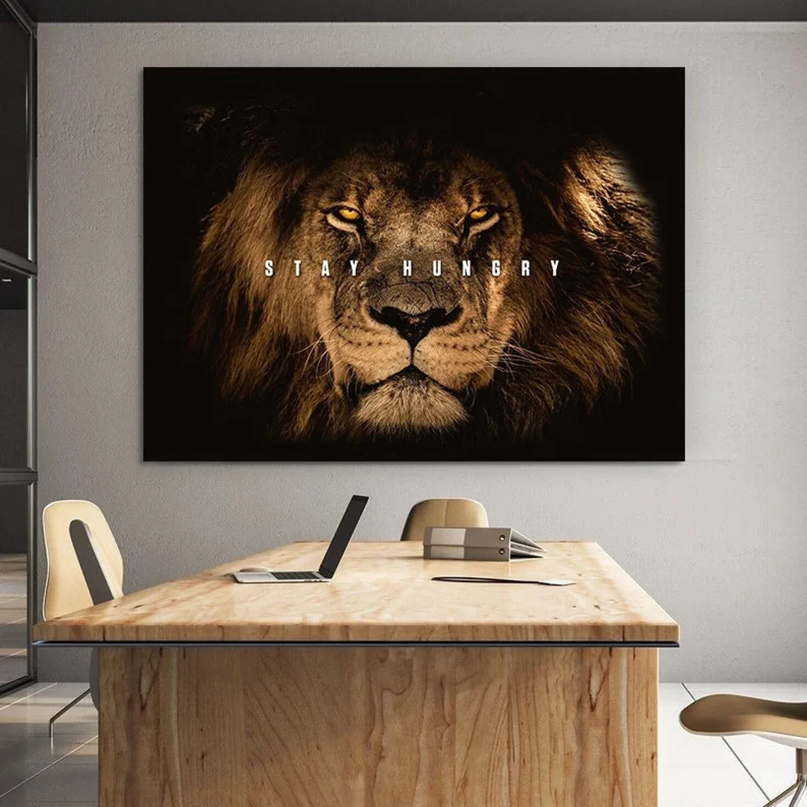 Tablou Canvas Motivational Leu Stay Hungry — imaginea 2