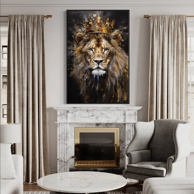Tablou canvas Motivational cu Regele Leu coroana pe cap — imaginea 2
