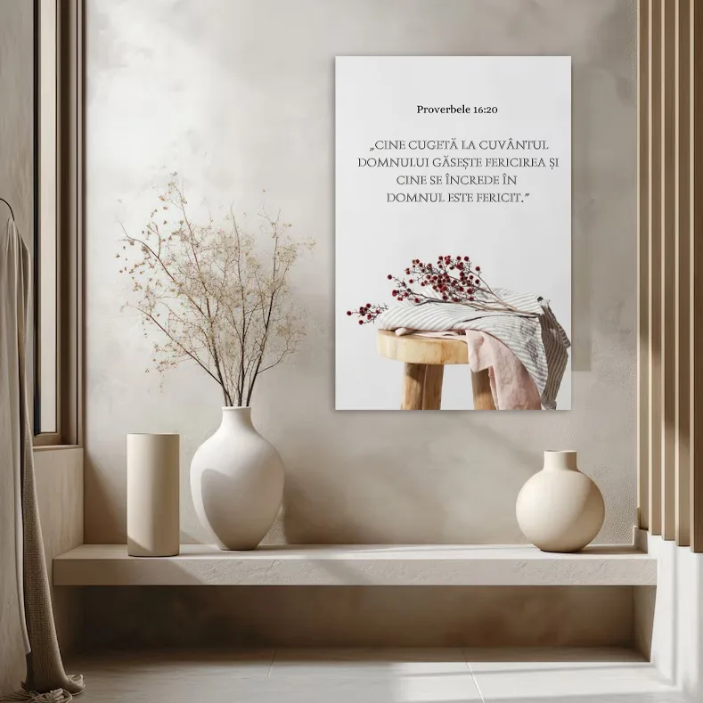 Tablou Canvas Versete biblice - Proverbele16:20 — imaginea 4