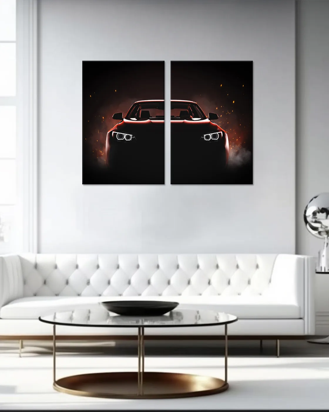 Tablou cu 2 piese Red Car 2 buc 40x60 cm — imaginea 3