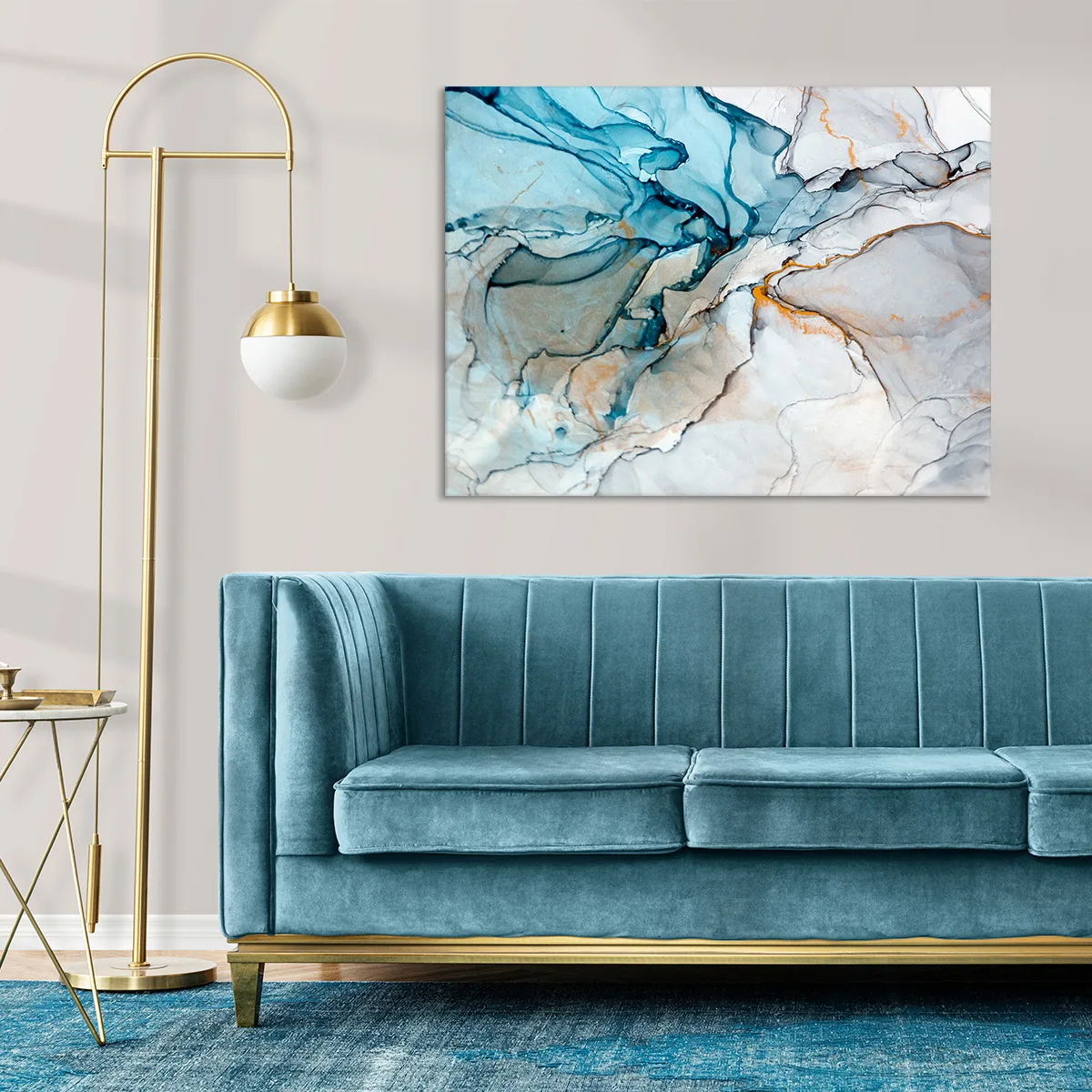 Tablou canvas gray and blue — imaginea 3