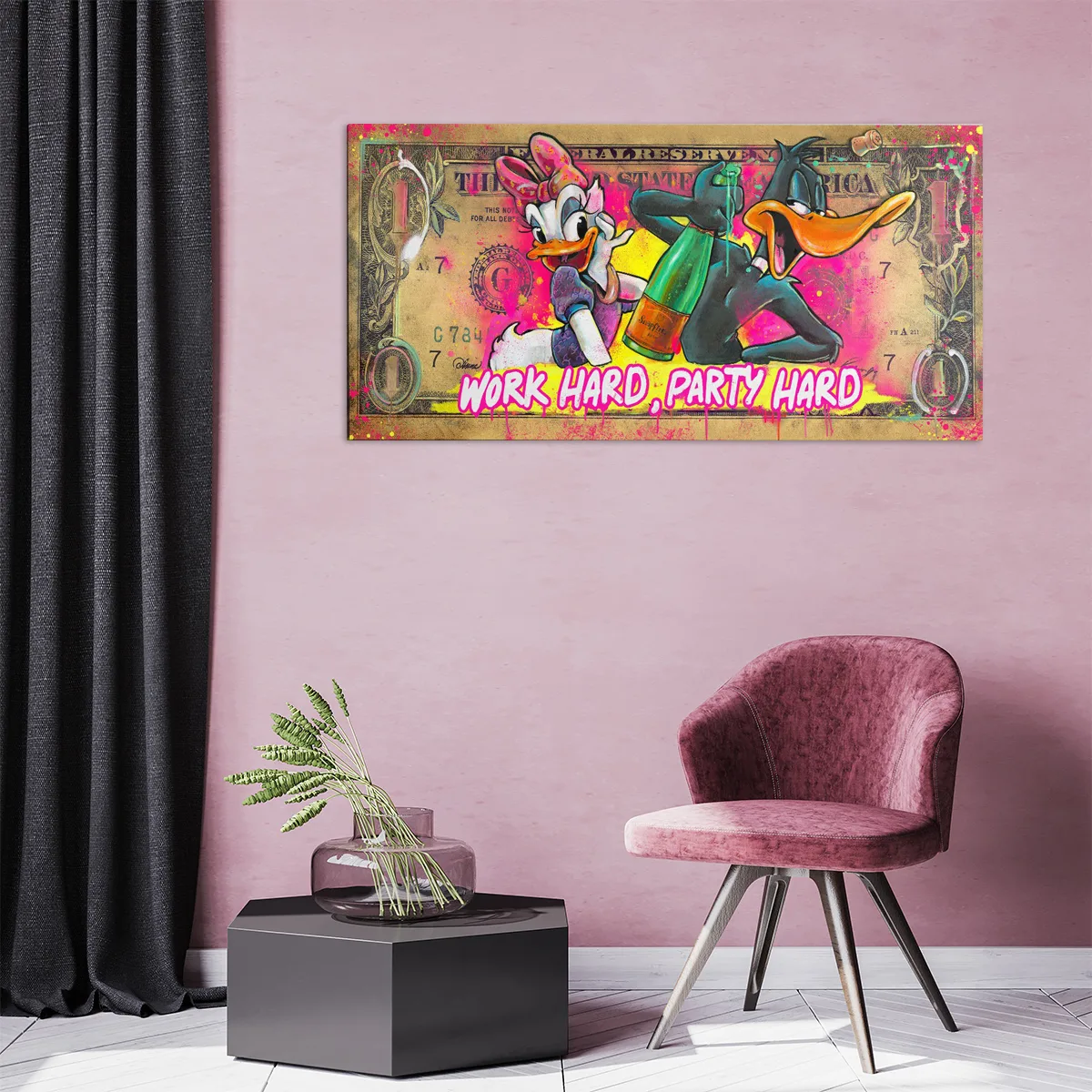Tablou canvas Work Hard, Party Hard — imaginea 2