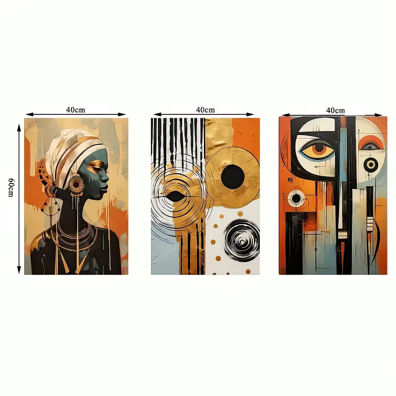Set 3 tablouri 40x60cm inspiratie africana boho, cadou, dormitor, birou, camera de zi — imaginea 5