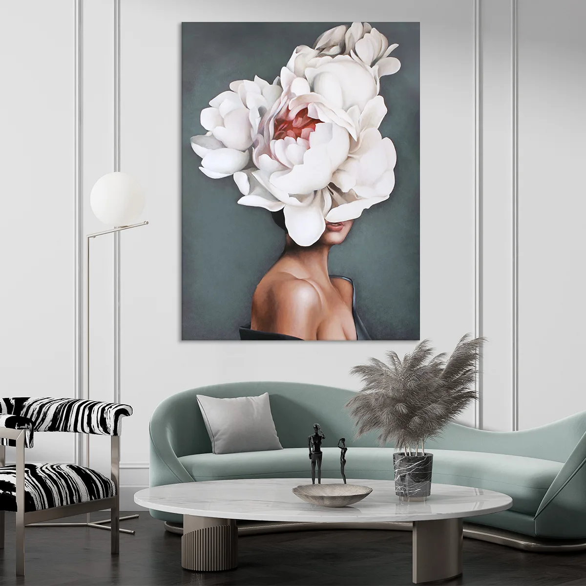 Tablou canvas girl with flowers — imaginea 2