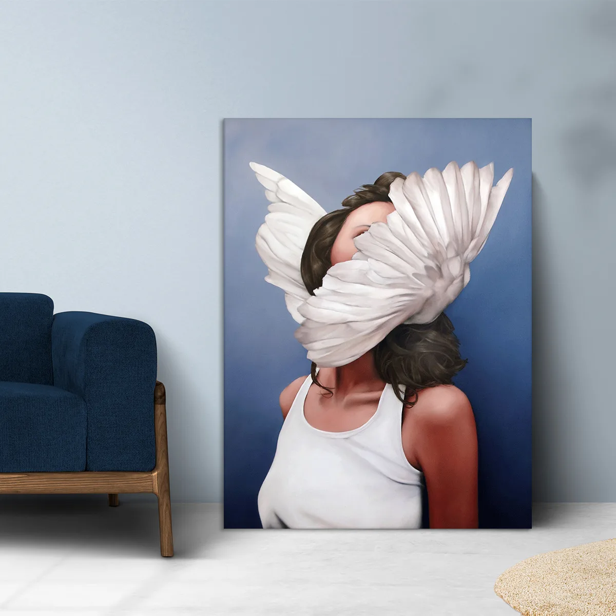 Tablou canvas decorativ fata cu aripi — imaginea 2