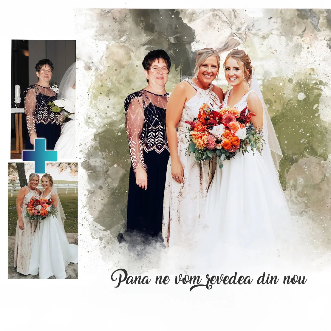 Tablou memorial, tablou de familie, cu persoana care nu mai este, cei mai buni prieteni, tablou aniversar, tablou cu bunici, cadou de aniversare — imaginea 2