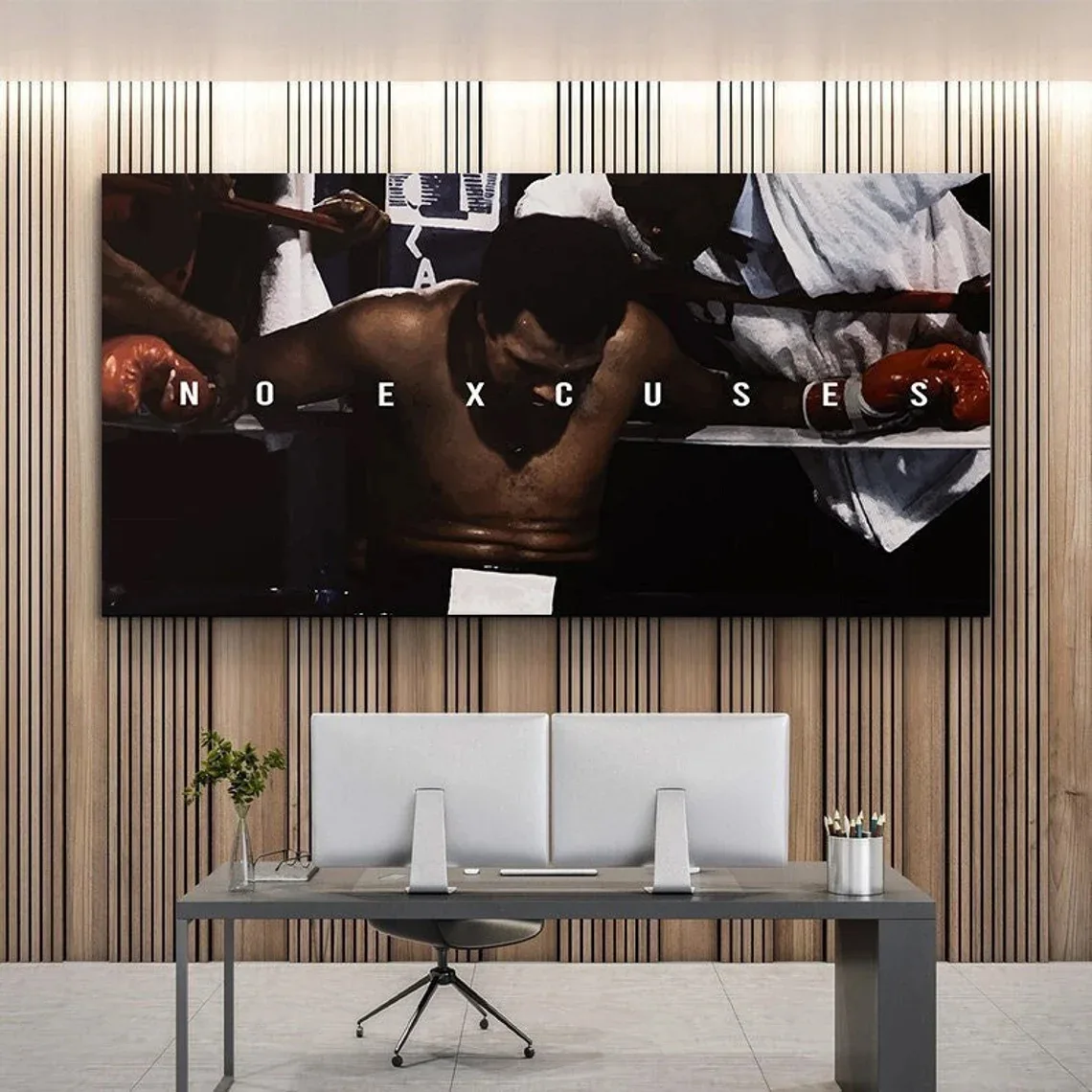 Tablou Canvas Motivational Muhammad Ali Muhammed pentru birouri si sali de box, cadouri pentru antreprenori — imaginea 3
