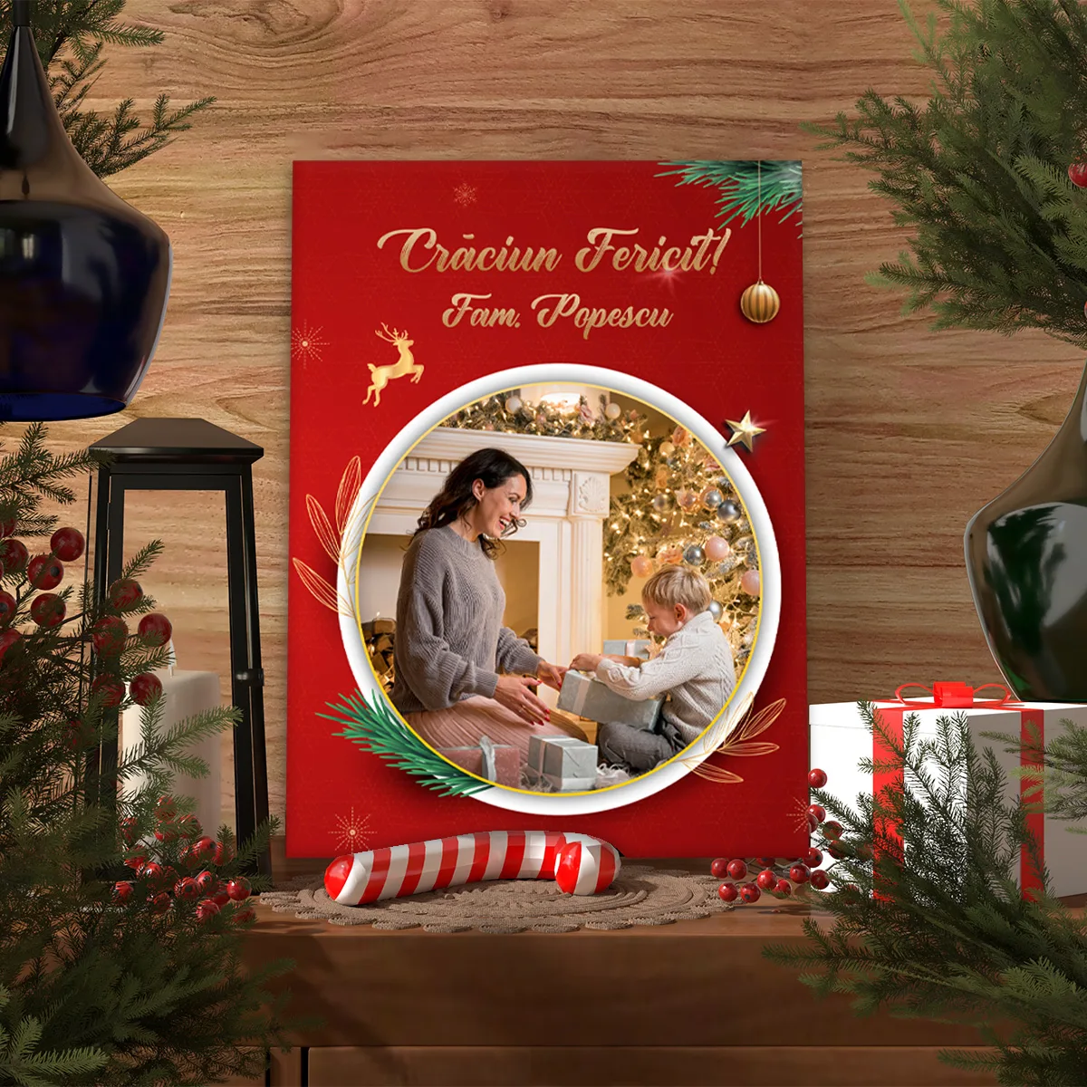 Tablou canvas personalizat cu mesaj de Craciun — imaginea 2