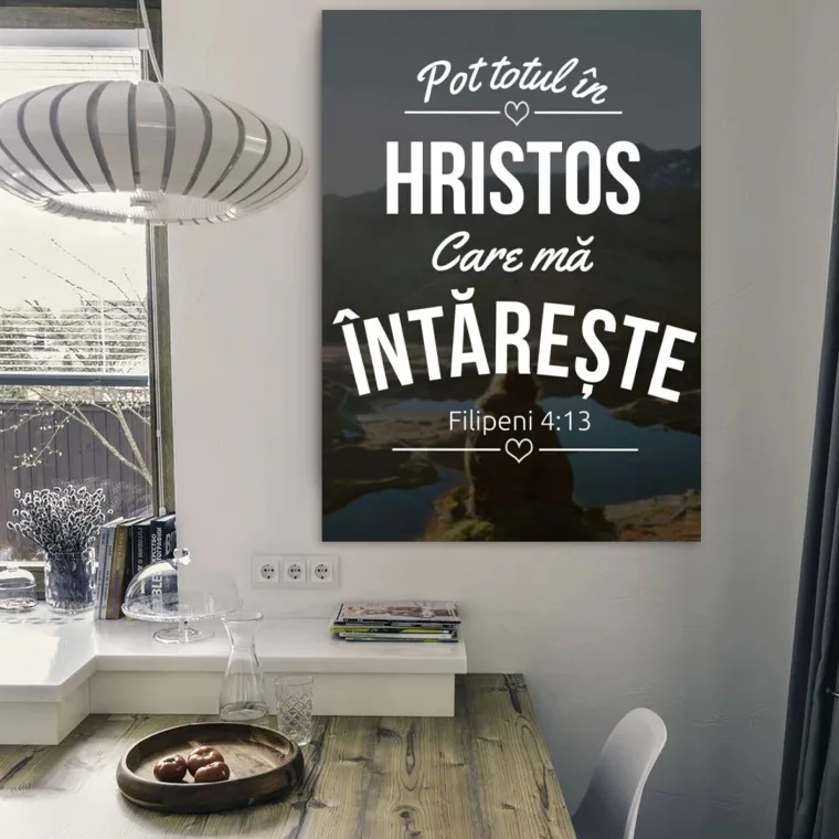 Tablou Canvas Versete biblice - Pot totul in Hristos — imaginea 4