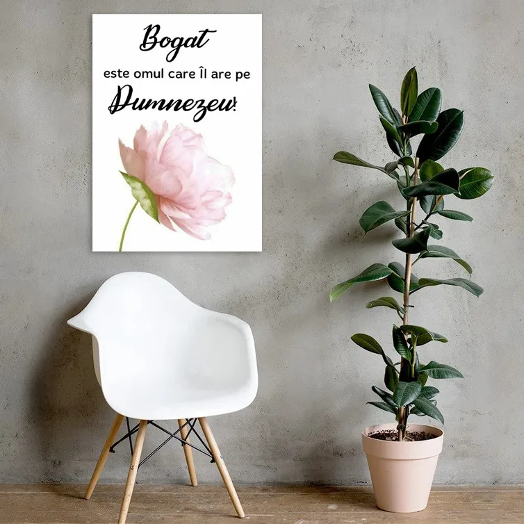 Tablou Canvas Versete biblice - Bogat este omul care il are pe Dumnezeu! — imaginea 3