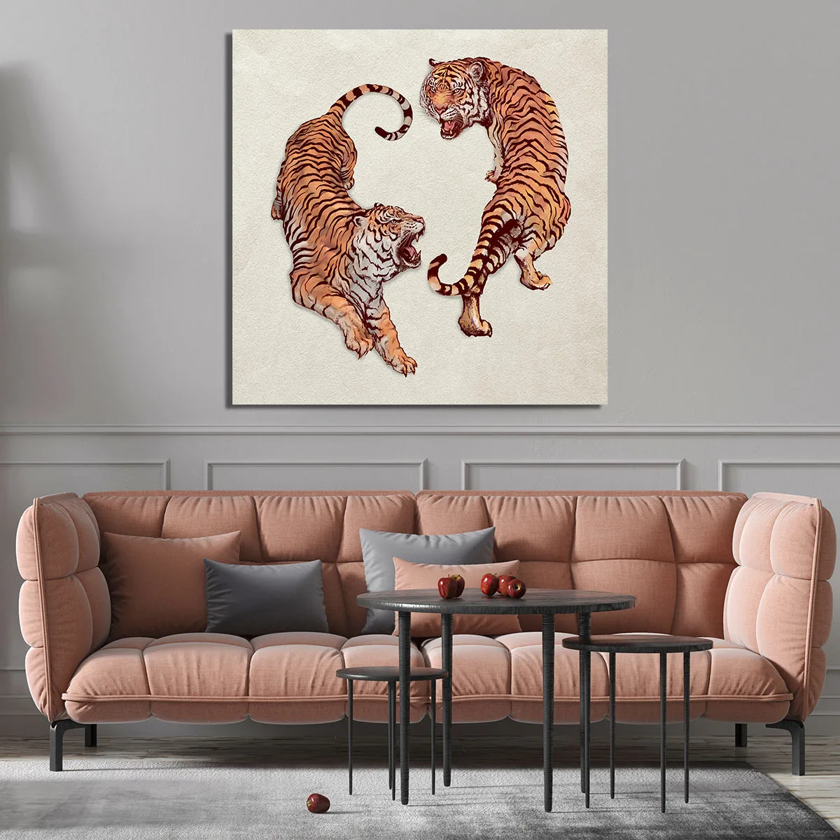 Tablou tigri Yin si Yang Feng Shui — imaginea 2