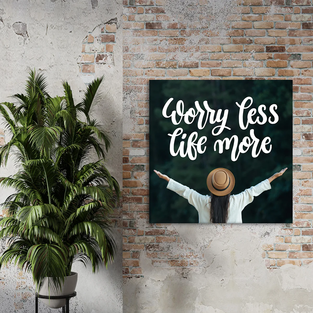 Tablou canvas Worry Less Life More — imaginea 3