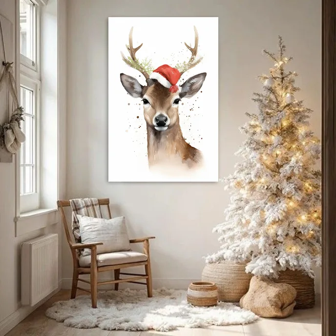 Tablou Canvas de Crăciun – Renul de Crăciun — imaginea 3