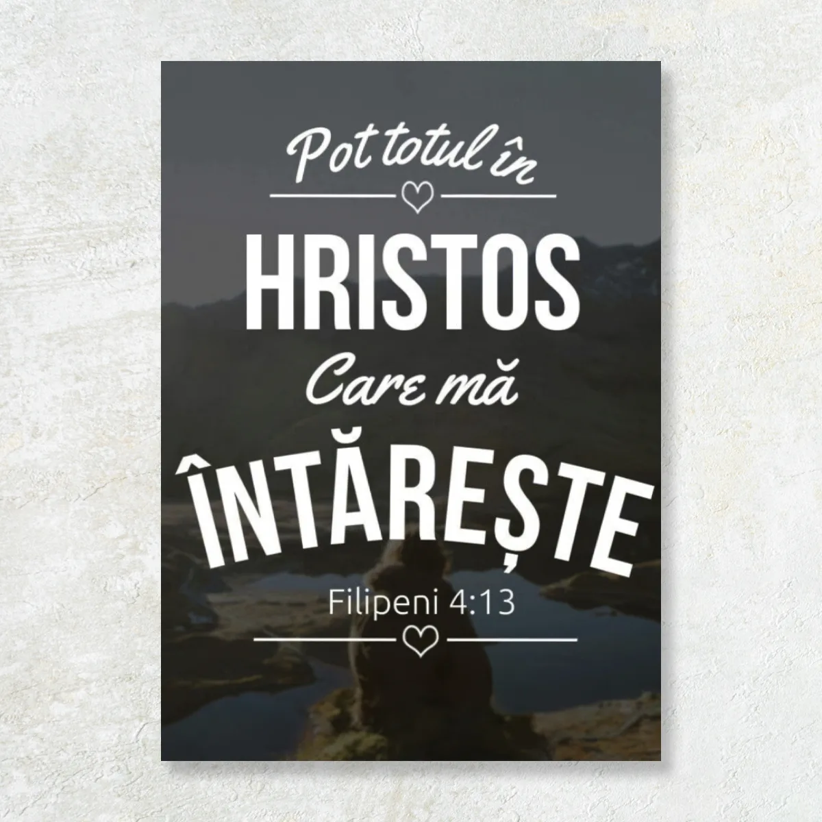 Tablou Canvas Versete biblice - Pot totul in Hristos