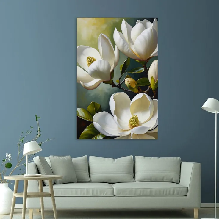 Tablou canvas Vis cu flori albe — imaginea 3
