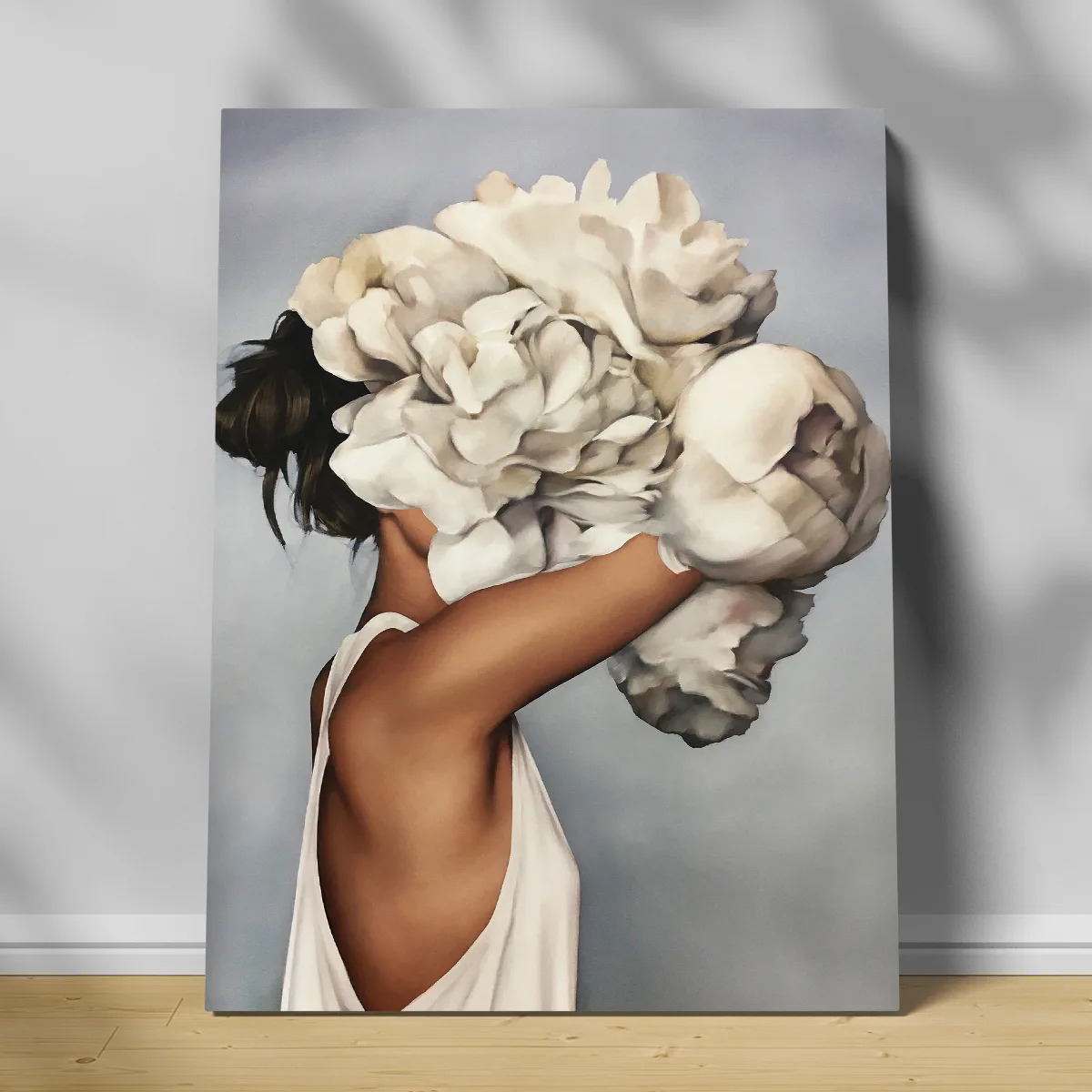 Tablou canvas woman bouquet of flowers