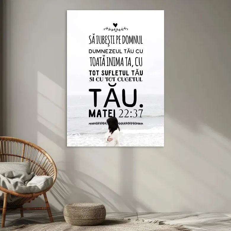 Tablou Canvas Versete biblice - Sa iubesti pe Domnul — imaginea 3