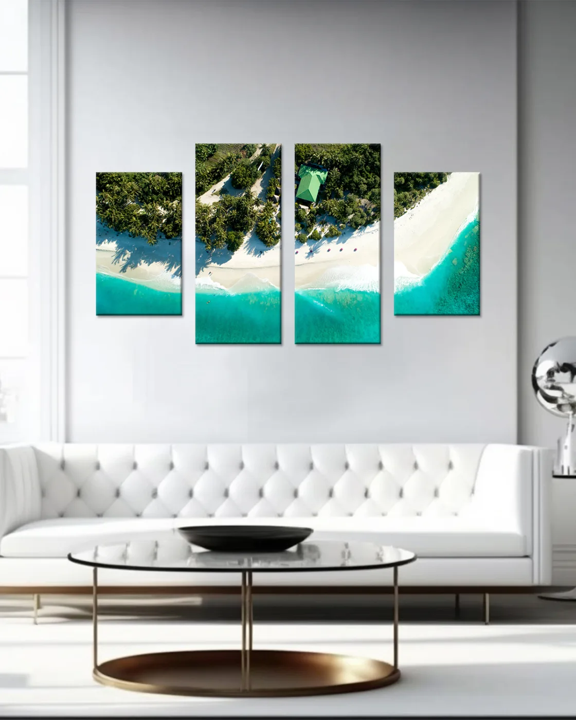 Tablou cu 4 piese Blue Sea - 2 buc 30x50cm, 2 buc 30x70cm