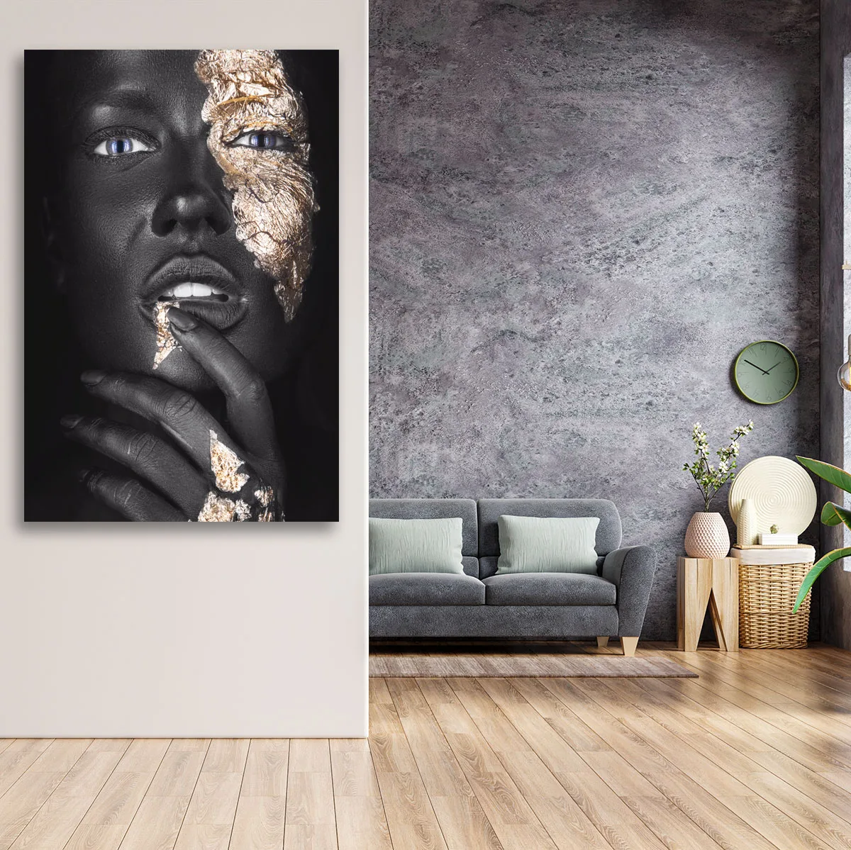 Tablou canvas femeie africana Golden Wonder — imaginea 3