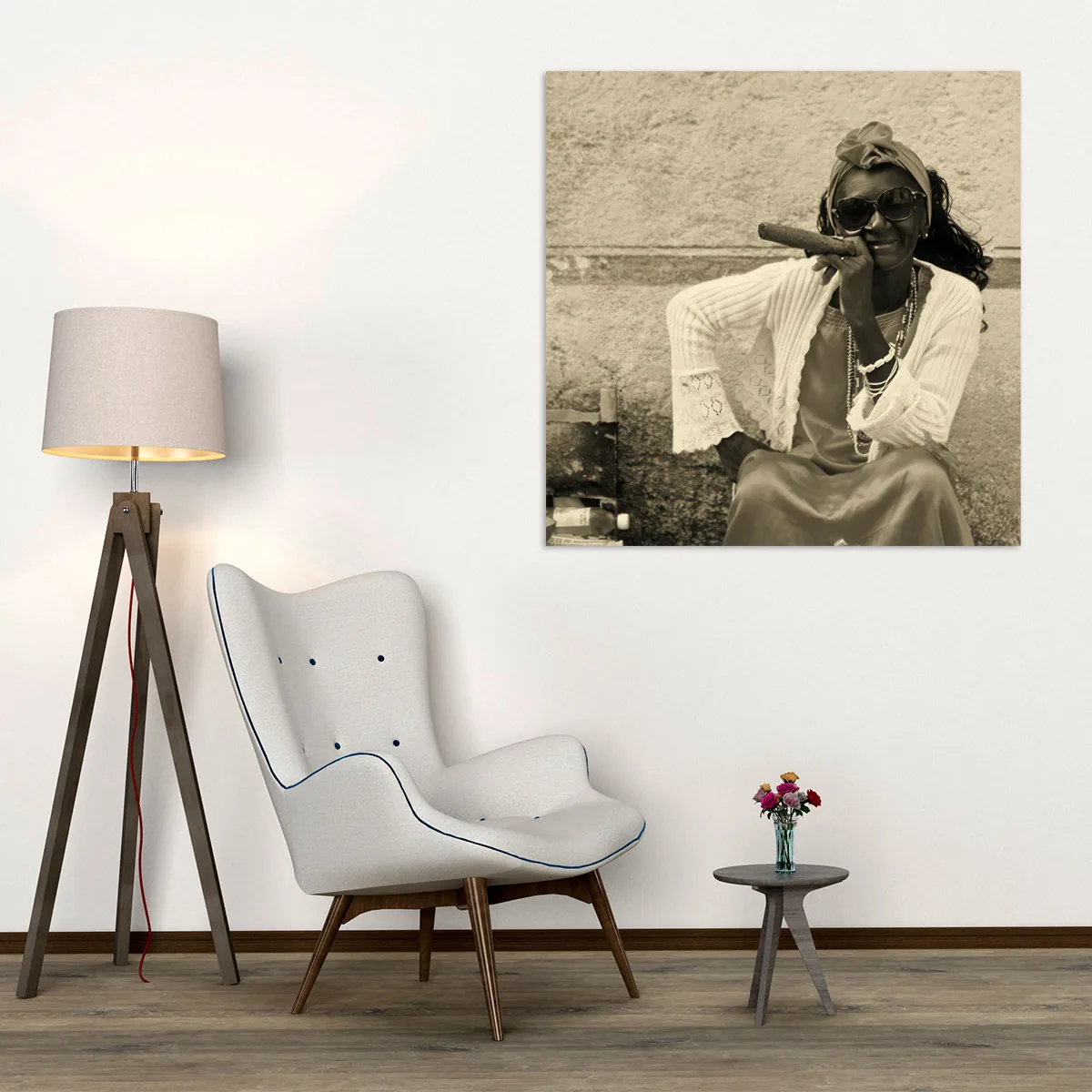 Tablou canvas Femeie cubaneza cu trabuc III — imaginea 4