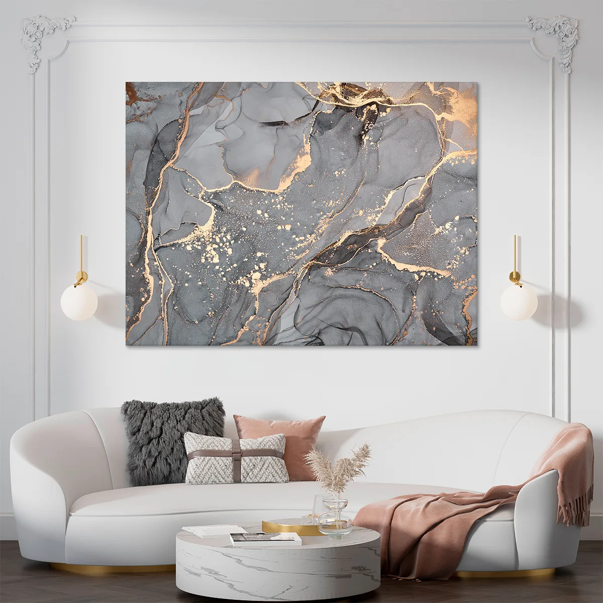 Tablou canvas gray and gold — imaginea 2