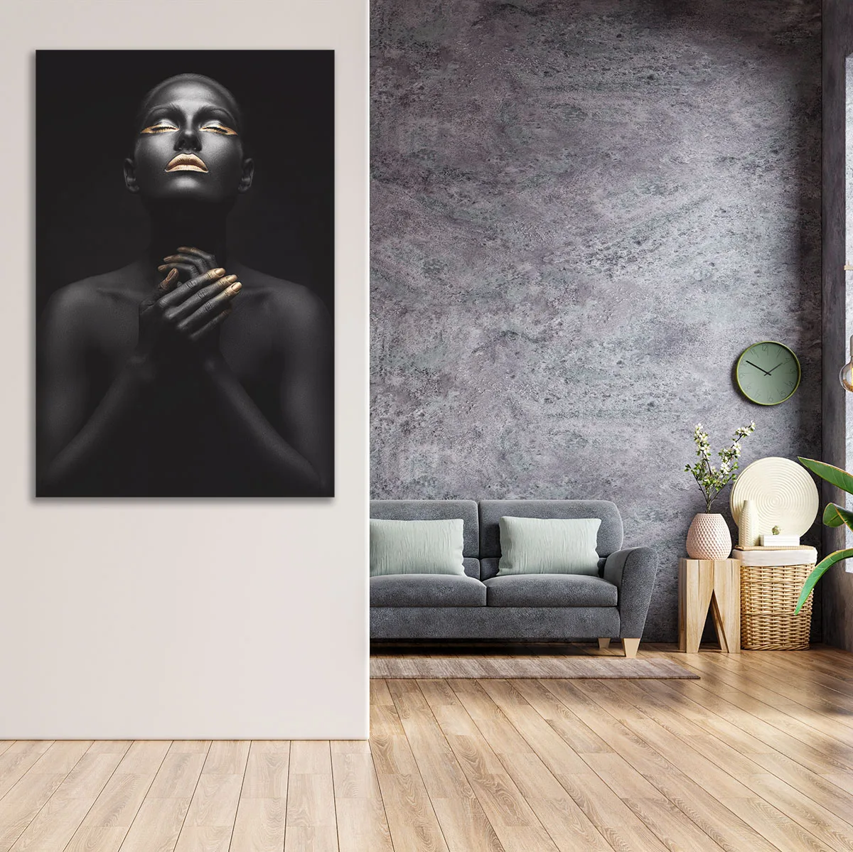 Tablou canvas femeie africana Gold Passion — imaginea 3