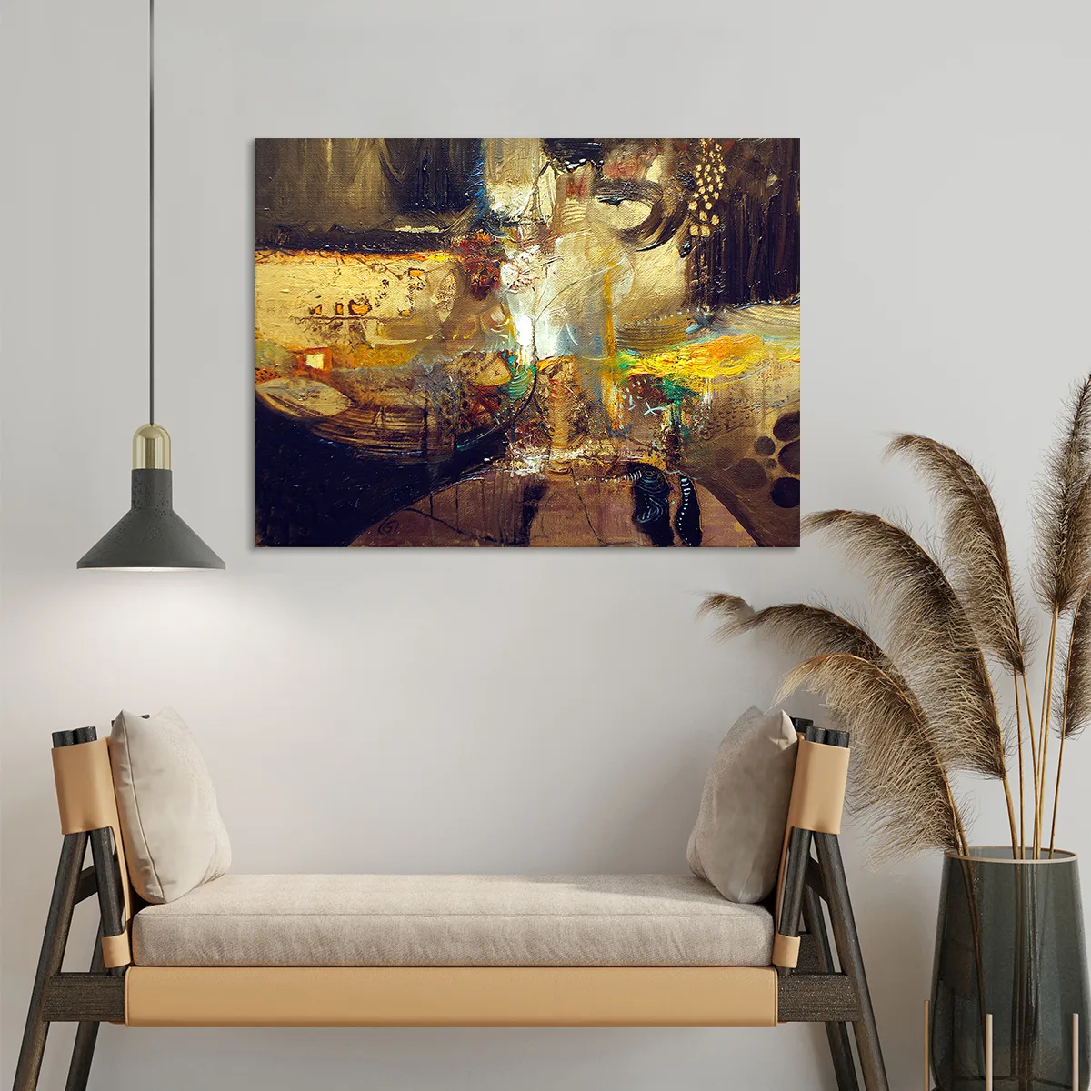 Tablou canvas brown and yellow — imaginea 3
