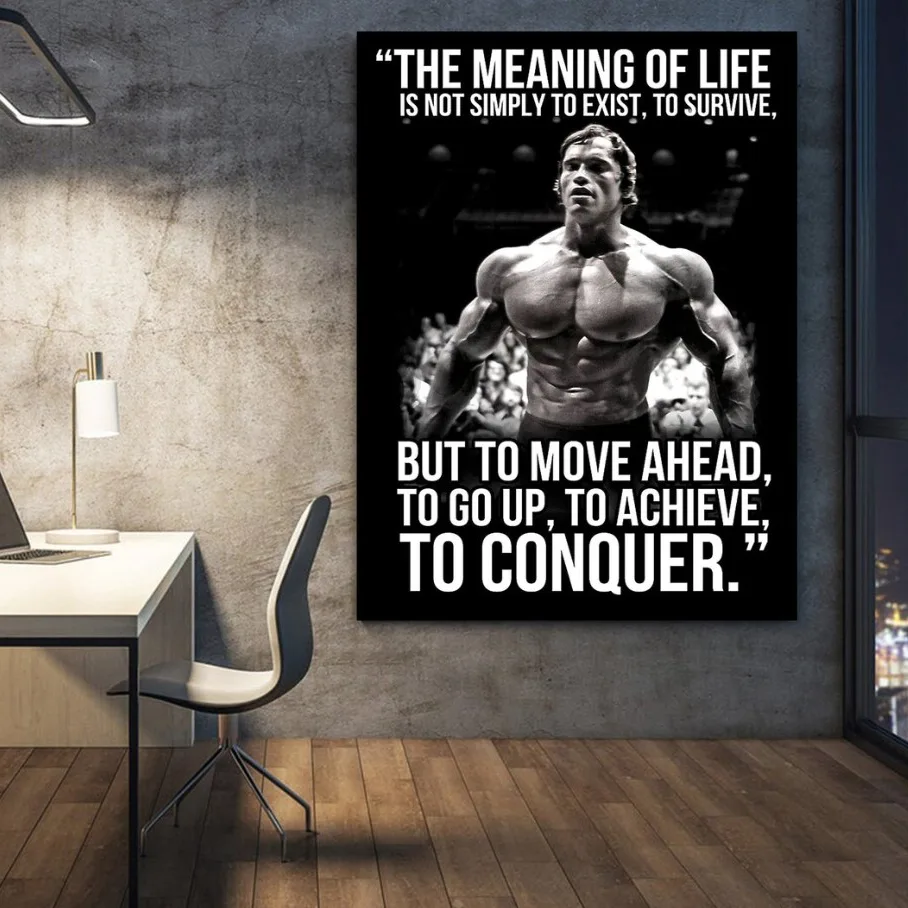Tablou Canvas Motivational de antrenament -Arnold Schwarzenegger, motivatie pentru fitness — imaginea 2