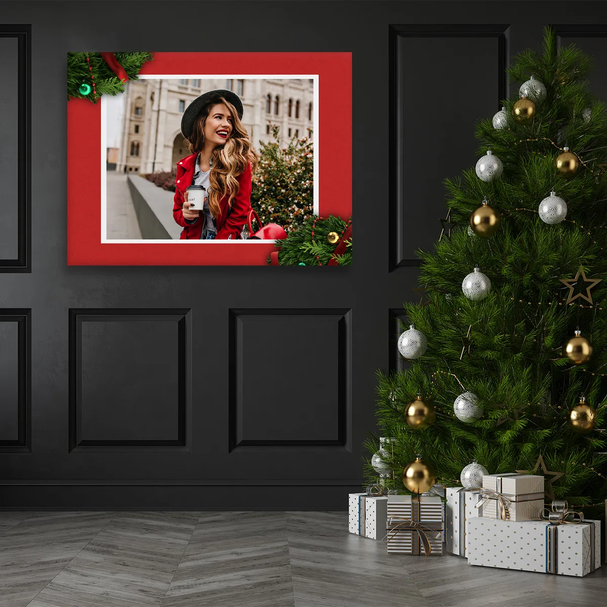 Tablou canvas personalizat cu rama de Craciun — imaginea 5
