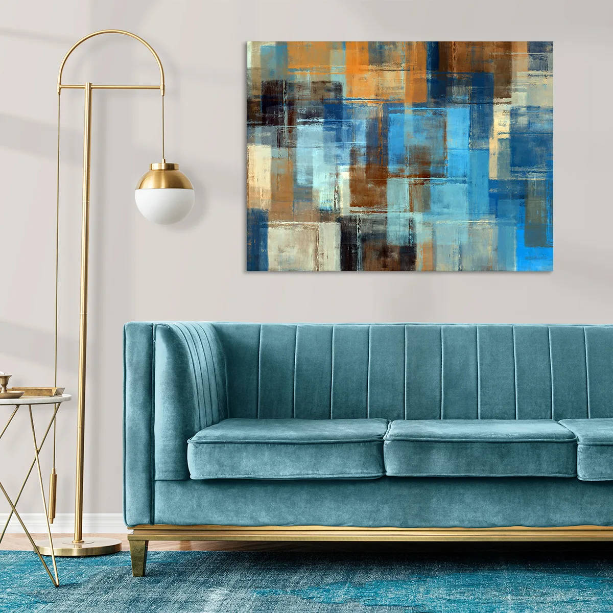 Tablou canvas abstract blue brown — imaginea 3