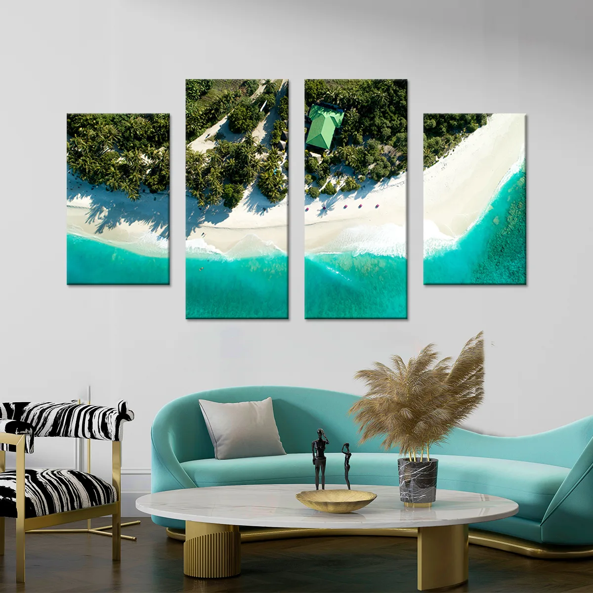 Tablou cu 4 piese Blue Sea - 2 buc 30x50cm, 2 buc 30x70cm — imaginea 3