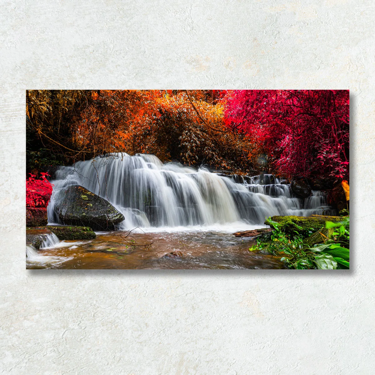 Tablou cascada apa curgatore toamna 90x60cm