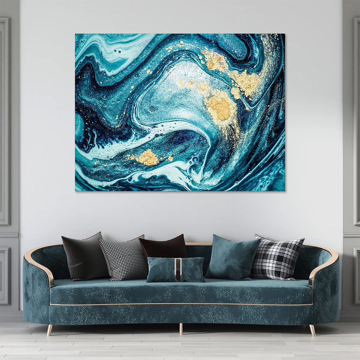 Tablou canvas gold and blue — imaginea 2